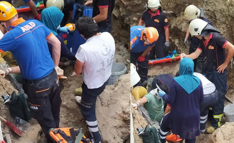 Kütahya'da okul bahçesinde göçük: 2 yaralı