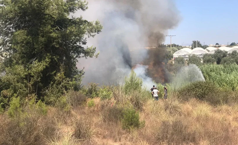 Antalya'da otluk alanda çıkan yangın söndürüldü