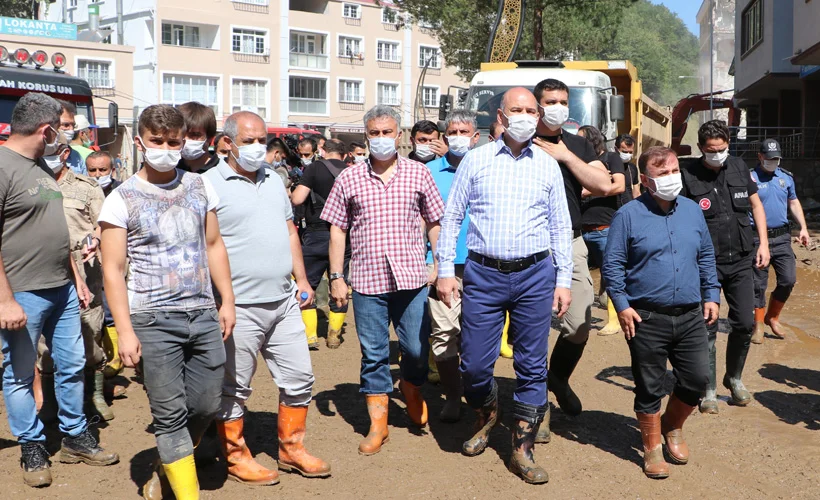 Bakanı Soylu, Giresun'daki son durumu paylaştı: Dere yatağı genişletilecek