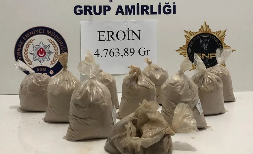 Cizre'de 4 kiloyu aşkın eroin ele geçirildi