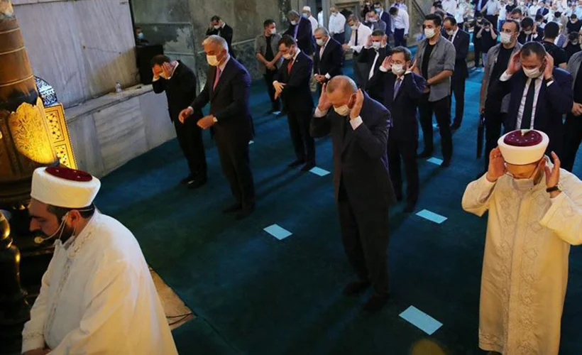 Erdoğan cuma namazını Ayasofya-i Kebir Cami-i Şerifi'nde kıldı