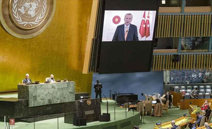 Cumhurbaşkanı'nın BM'de konuşurken İsrail büyükelçisi salonu terk etti