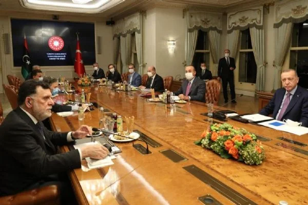 Cumhurbaşkanı Erdoğan Libya Başbakanı Serrac'ı kabul etti