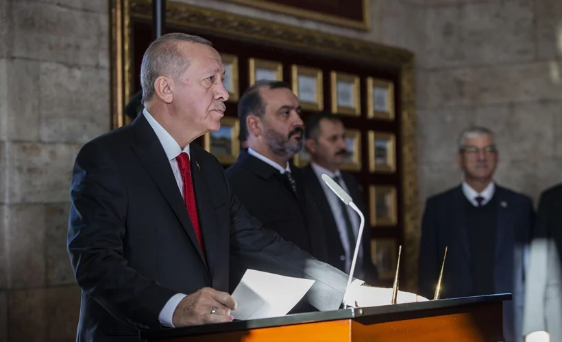 Cumhurbaşkanı Erdoğan ve devlet erkanı Anıtkabir'de