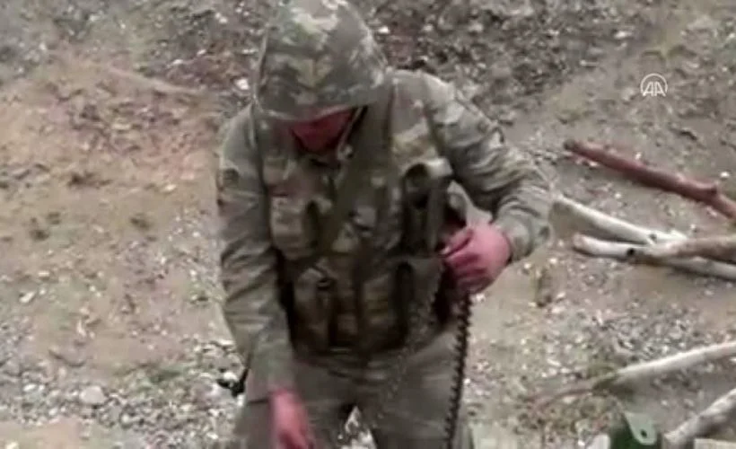 Ermenistan ordusundan ele geçirilen silah, mühimmatlar görüntülendi
