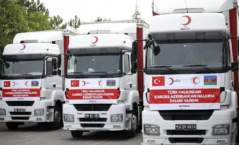 Kızılay'ın gönderdiği yardım Bakü'ye ulaştı