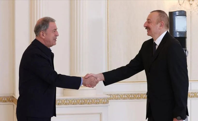 Bakan Akar ve TSK komuta kademesi Azerbaycan Cumhurbaşkanı Aliyev tarafından kabul edildi