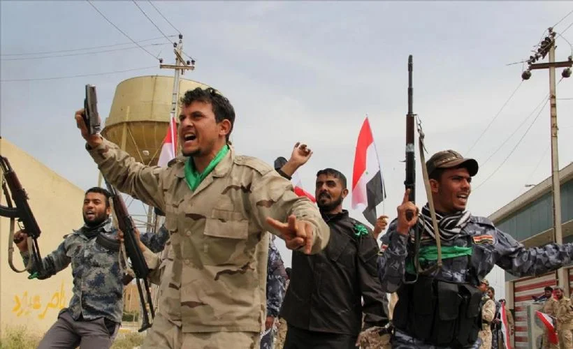 Irak'ta Şii Haşdi Şabi'den sonra Asayib Ehlil Hak milislerinden gövde gösterisi