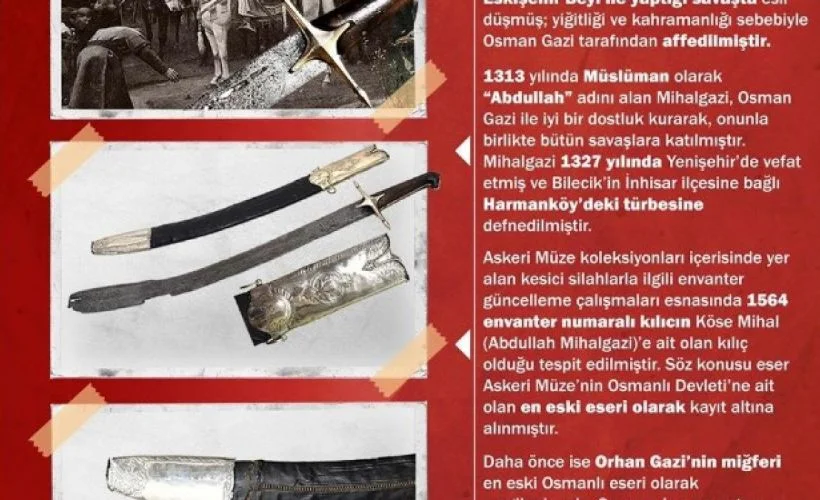 MSB, en eski Osmanlı eseri Mihalgazi'nin kılıcını tanıttı