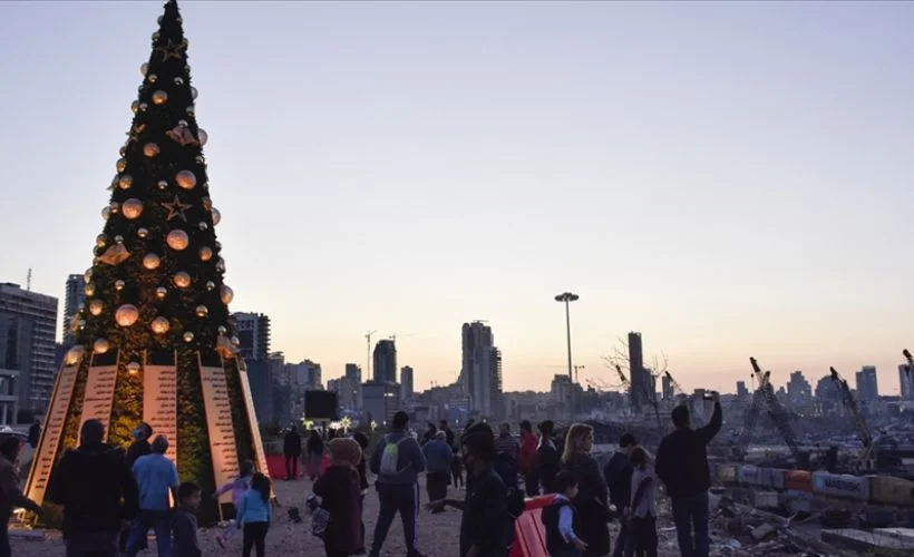 Noel kutlamalarında Beyrut patlaması unutulmadı