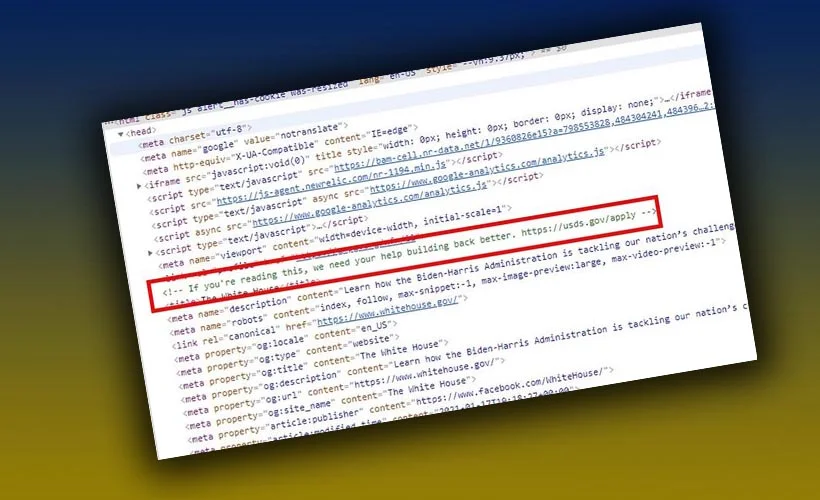 Beyaz Saray'ın yeni internet sitesinde gizli bir mesaj bulundu