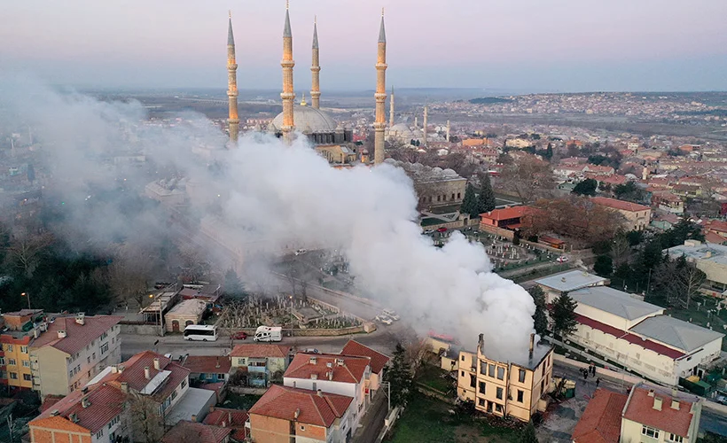Edirne Müftülük binasında yangın