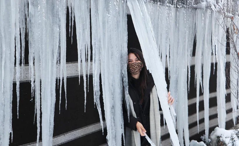 Erzurum'dan buzlu manzaralar