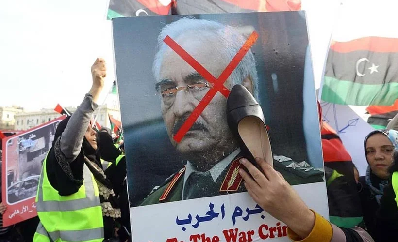 Kayıp yakınlarından Hafter milislerine protesto