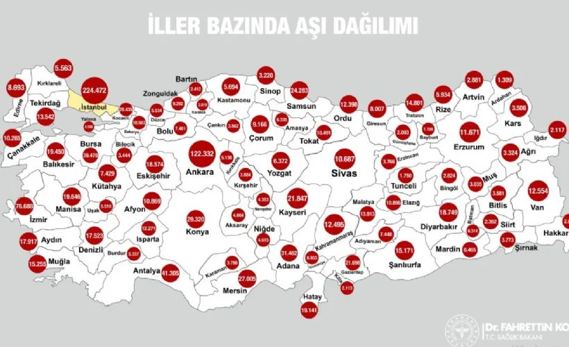 Türkiye'nin aşı haritası | Hangi şehirde kaç kişi aşı oldu?