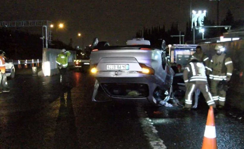 Alkollü sürücünün kullandığı otomobil takla attı: 3'ü çocuk 4 yaralı