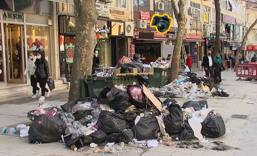 Maltepe'de çöp yığınları havadan görüntülendi
