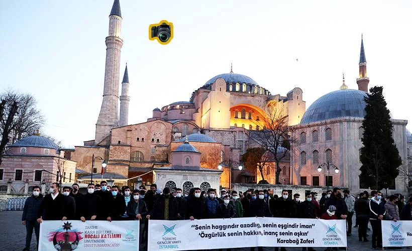 TÜGVA, Hocalı Katliamı'nı Ayasofya Cami-i Şerifi önünde andı