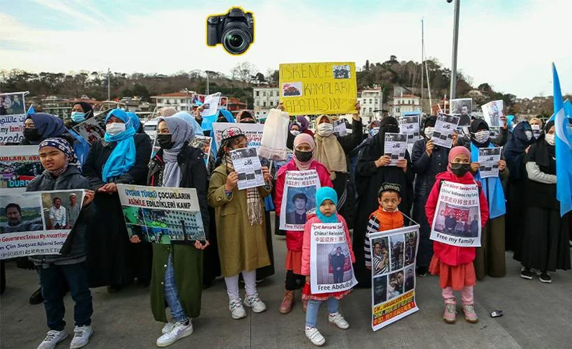 Uygur Türklerinin Çin Konsolosluğu önündeki eylemleri sürüyor