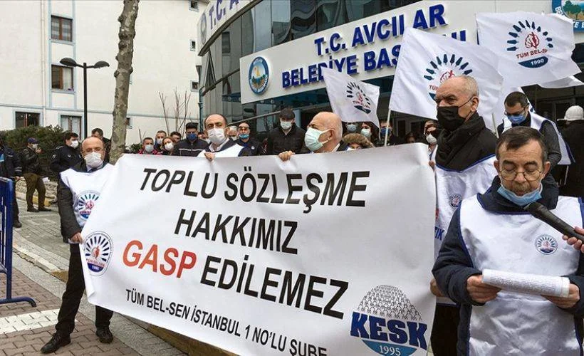 Avcılar belediyesinde 'toplu sözleşme' eylemi