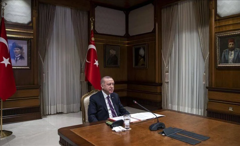 Cumhurbaşkanı Erdoğan'ın Fransa Cumhurbaşkanı Macron ile video konferans görüşmesi