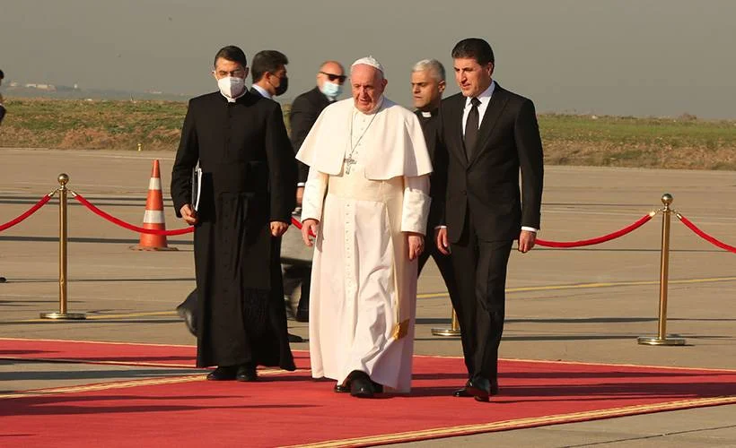 Papa, Erbil'e geldi