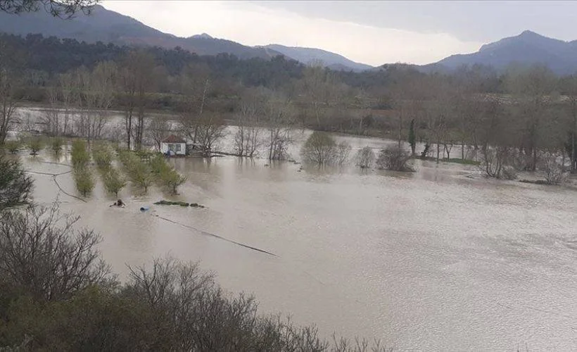 Bilecik'te Göksu Nehri'nin taşması sonucu tarım arazileri su altında kaldı