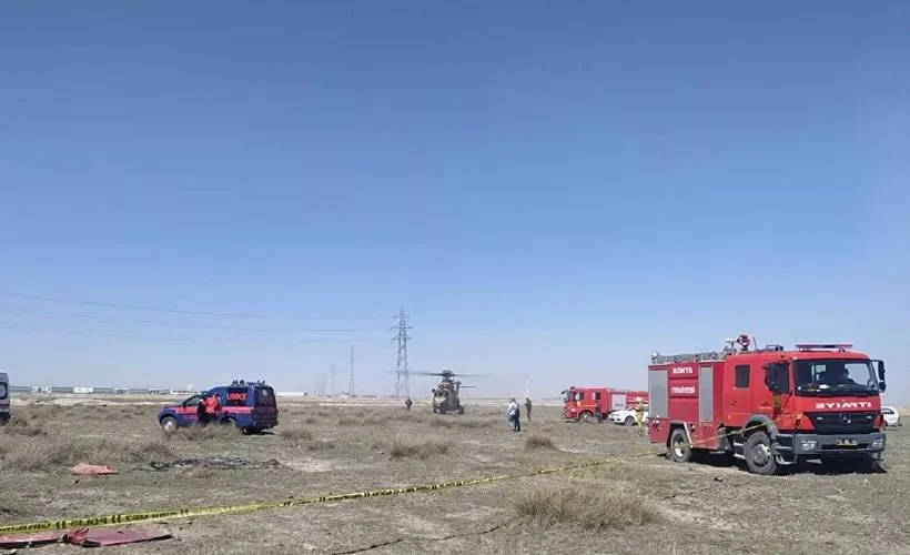 Konya'da gösteri uçağı düştü