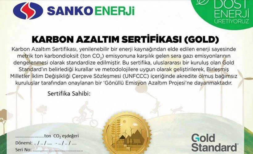 Sanko Enerji 'yeşil enerji sertifikaları' sunuyor