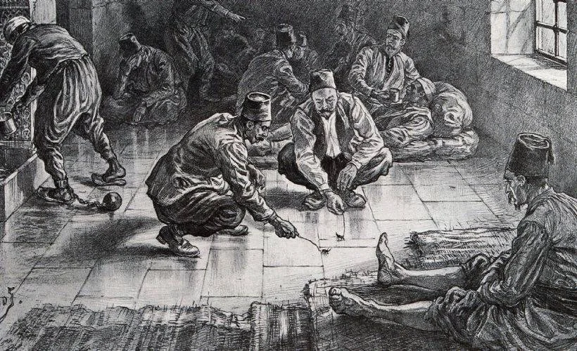 Yıl 1896: Hamam böceği yarıştıran mahkumlar...