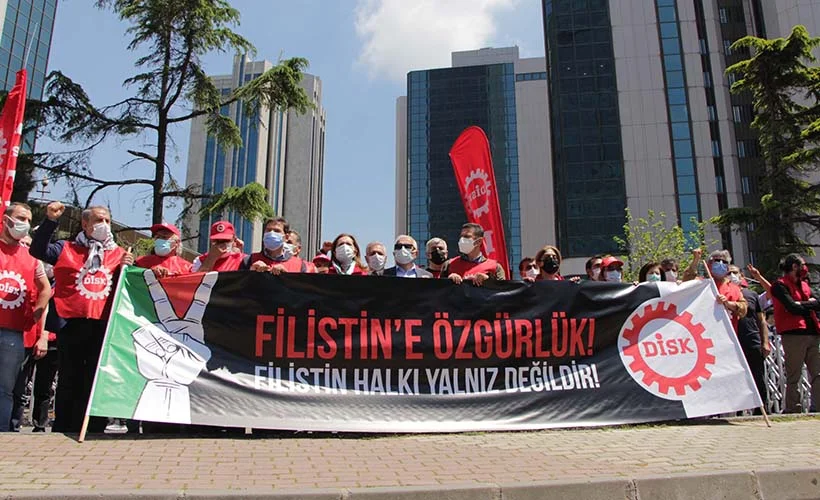 DİSK'ten Filistin'e destek eylemi