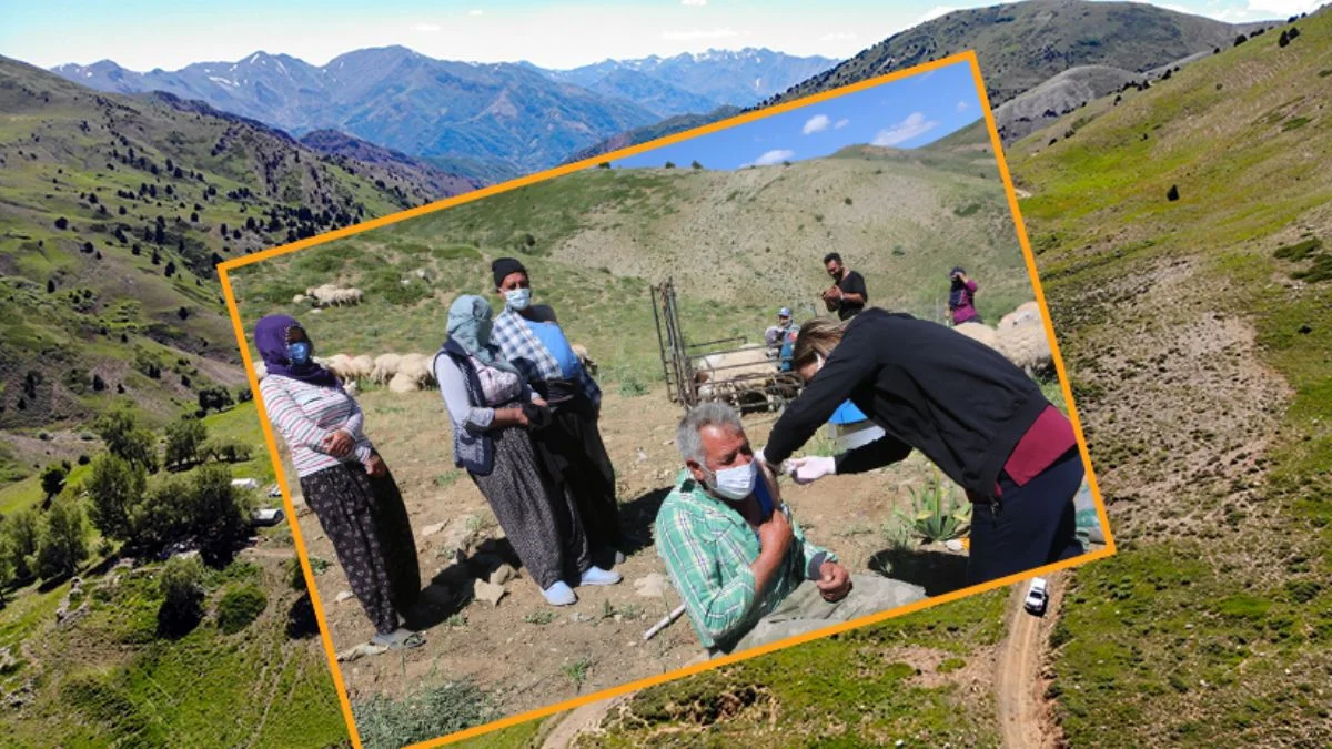 Aşı timleri, 2 bin 500 rakımlı yaylada