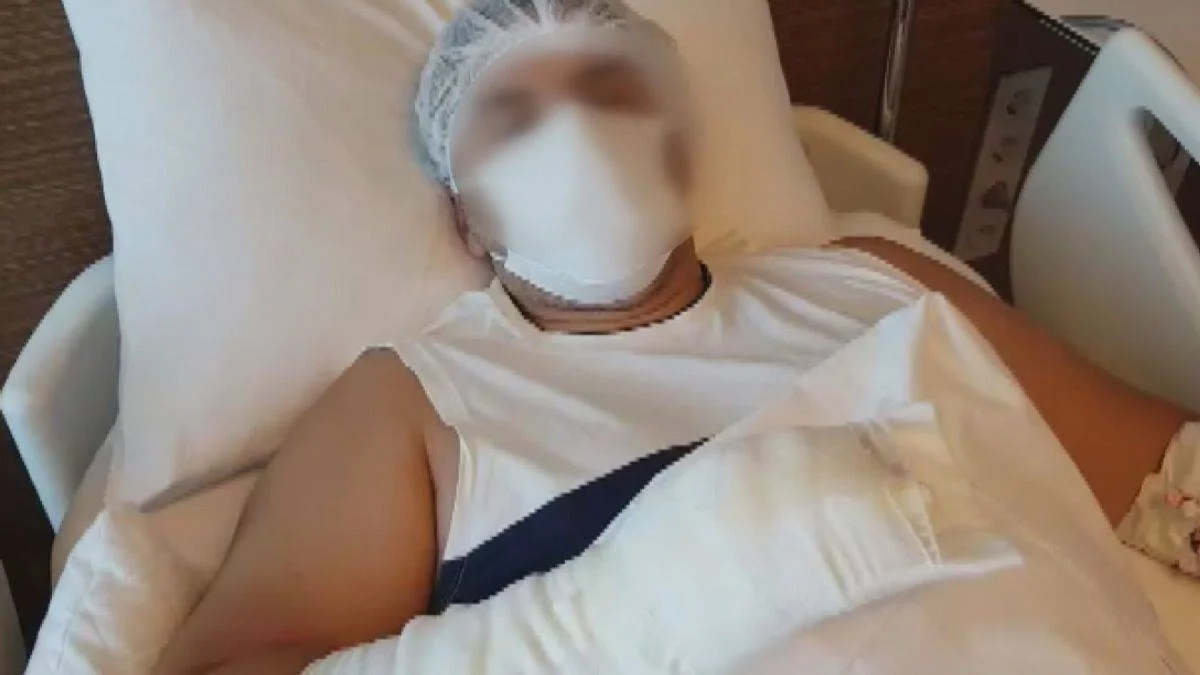 Güvenlikçinin parmağını koparan kadına feci dayak