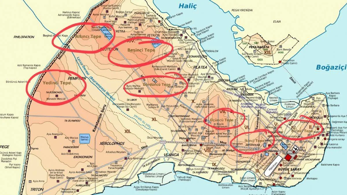 İstanbul'un yedi tepesi neresi?