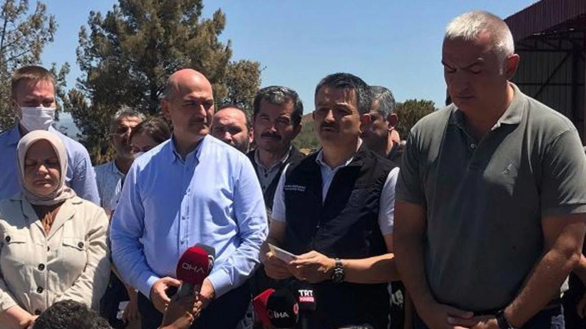 Bakanlar yangın bölgesinde! ''Yanan arazilerin yapılaşmaya tahsisi mümkün değil''