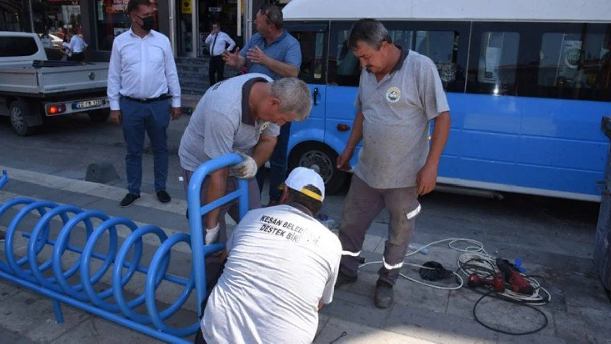 Keşan'a Bisiklet Durakları Yerleştirildi