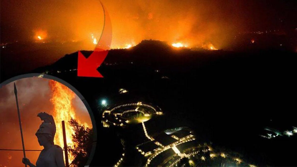 Yunanistan'ın yangınlar ile mücadelesi sürüyor: Alevler antik Olimpia kentini sardı!