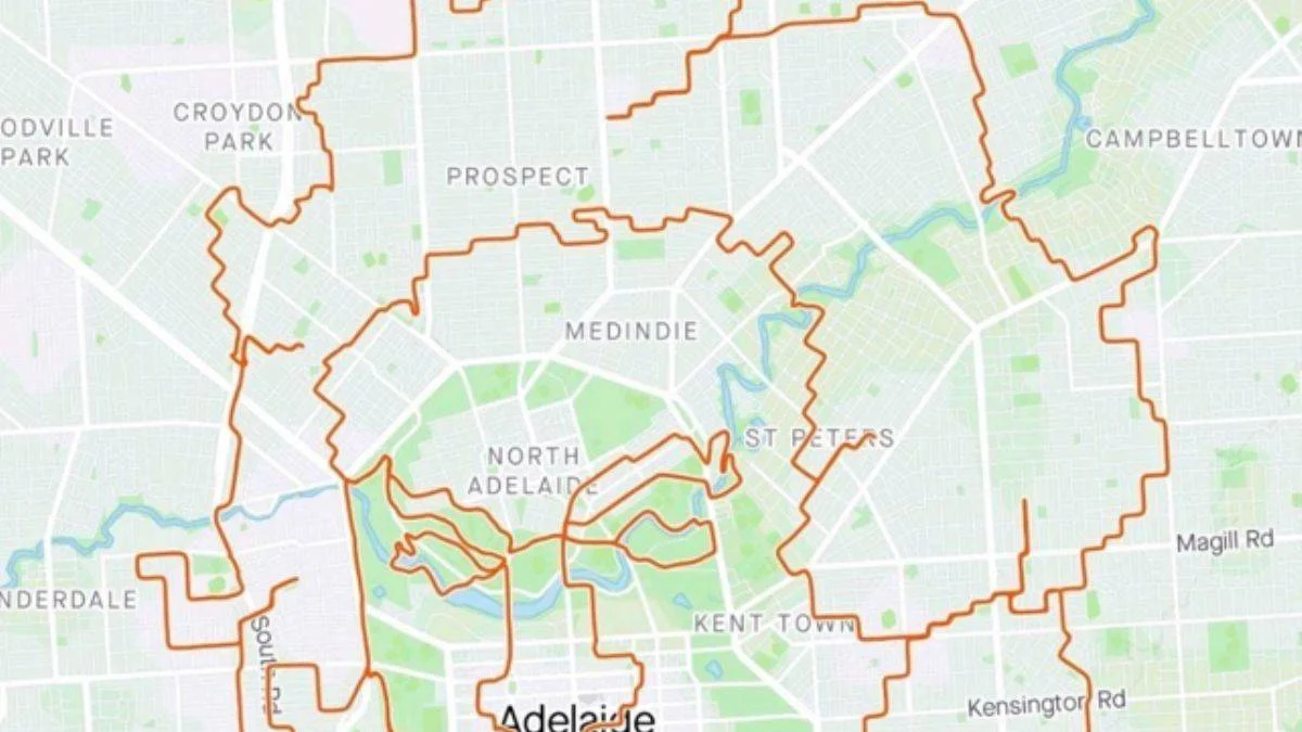 Avustralyalı bisikletçi GPS iziyle haritaya çizdi