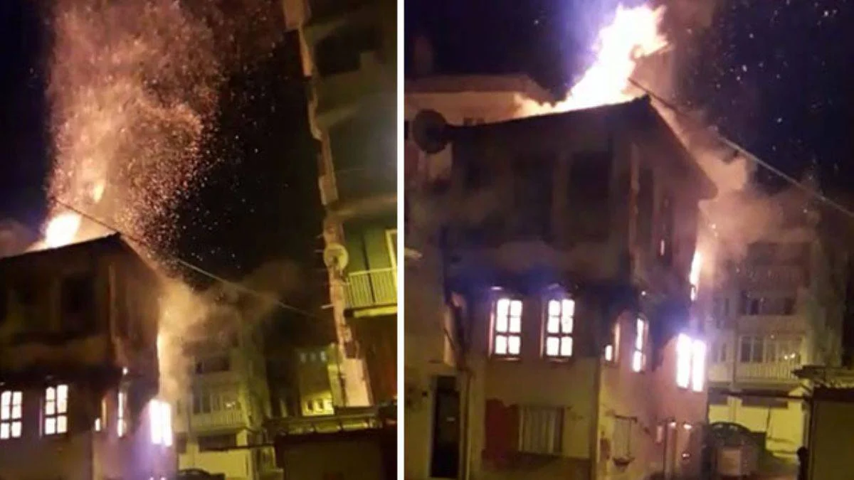 Bursa'da asırlık binada yangın