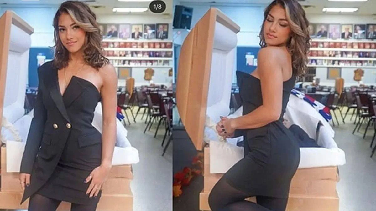 Baba tabutu önünde "kışkırtıcı poz" tartışması
