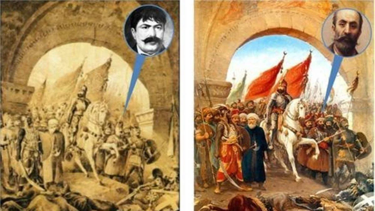 Fatih'in yanına kendi resmini çizmiş!