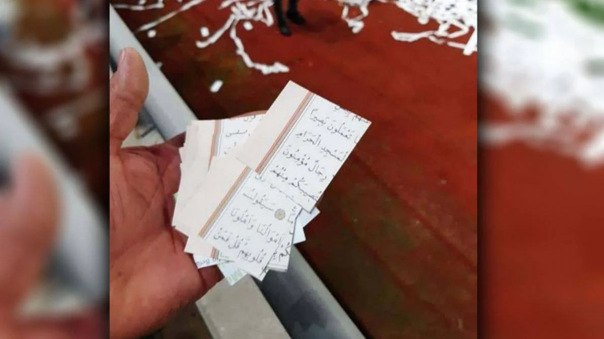 Ordu stadında skandal! Kuran-ı Kerim sayfalarını kesip konfeti yaptılar
