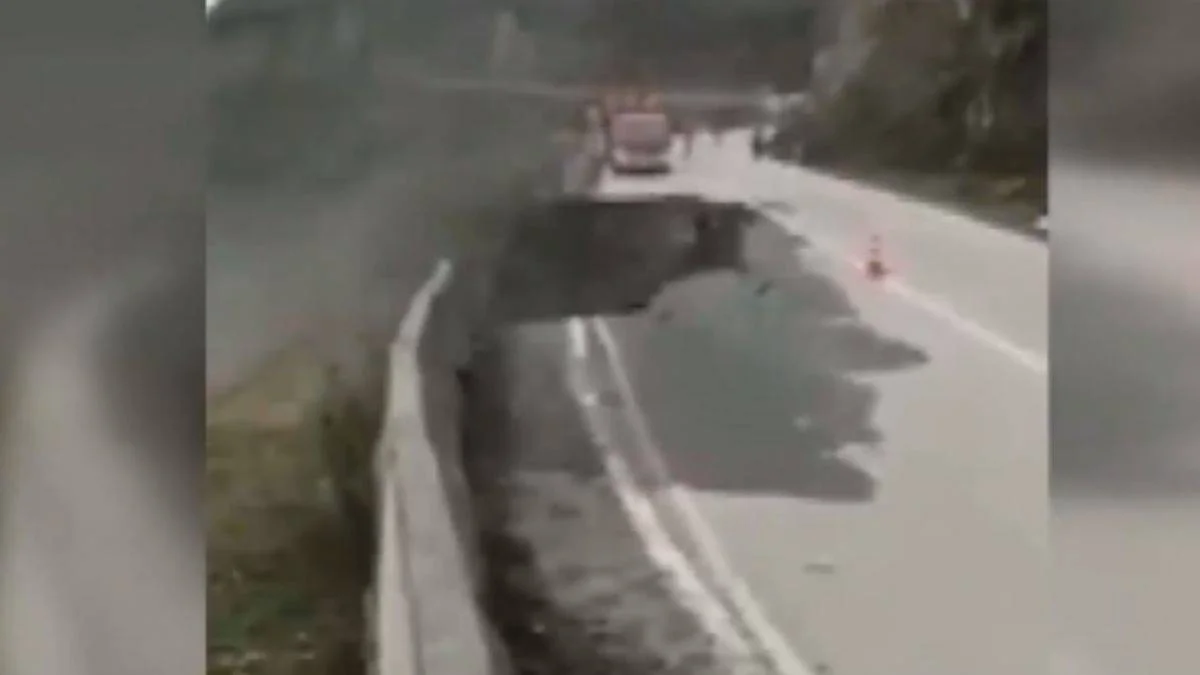 Ordu'da heyelan anı kamerada