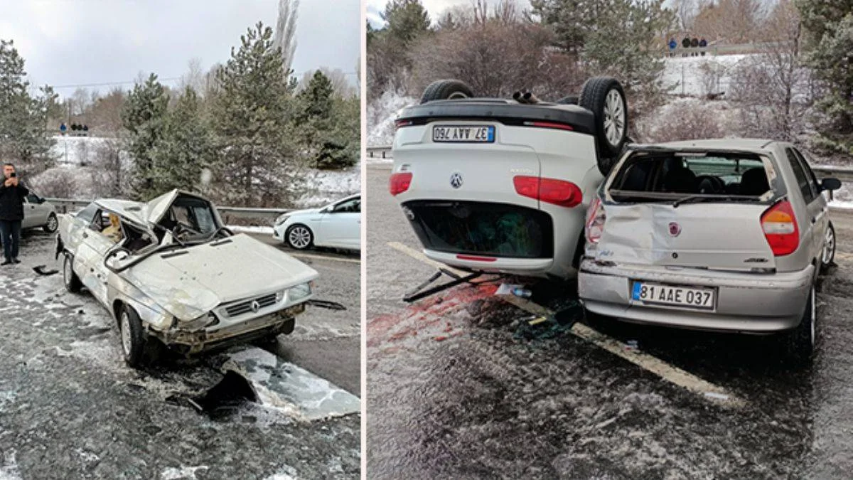 Bolu'da 12 araç birbirine girdi; İstanbul yönü kapandı
