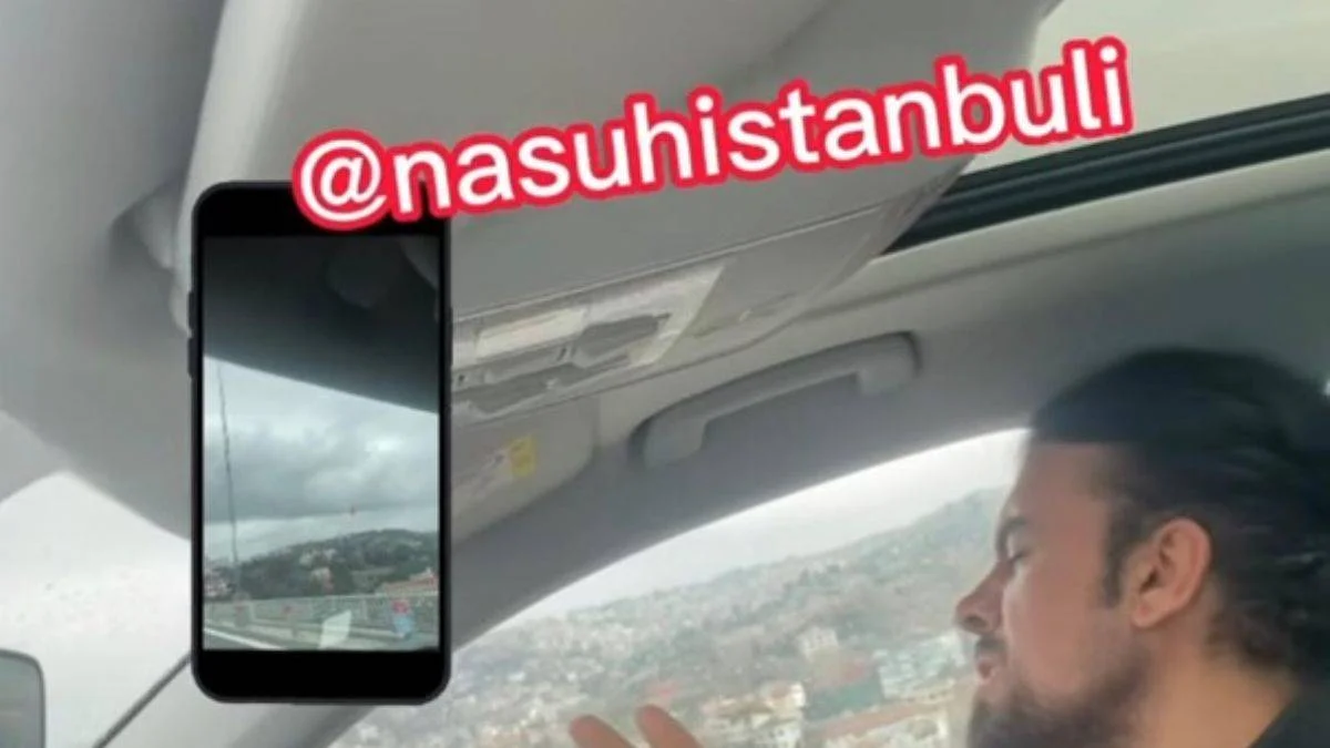 İnstagram fenomeni ve ünlü iş adamı Nasuh İstanbuli boğaz köprüsünden İnstagramı salladı