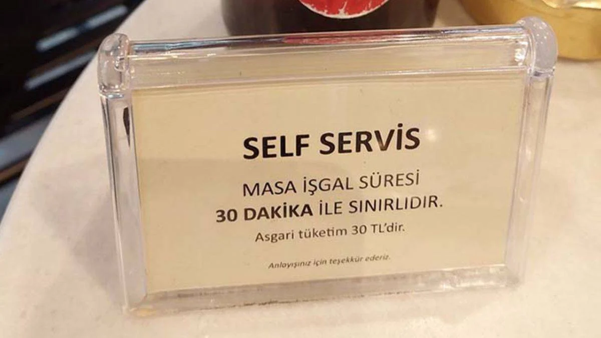 Kafede tepki çeken uygulama: Masa işgal süresi 30 dakika ile sınırlıdır