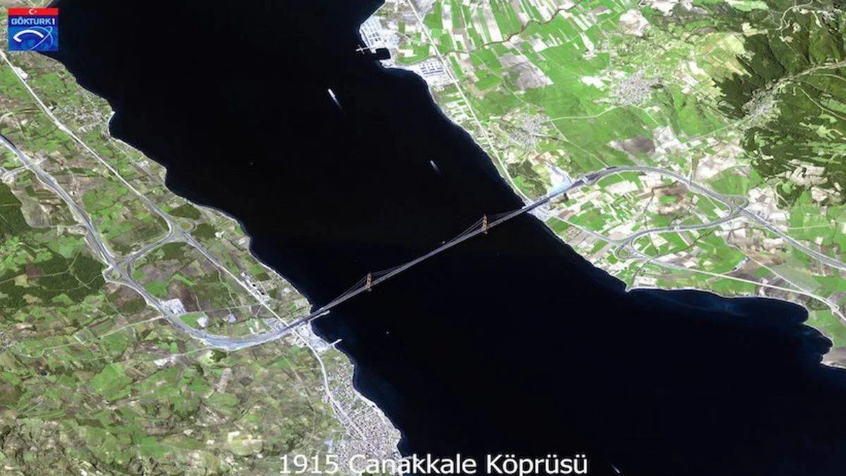 Göktürk-1 uydusundan 1915 Çanakkale Köprüsü