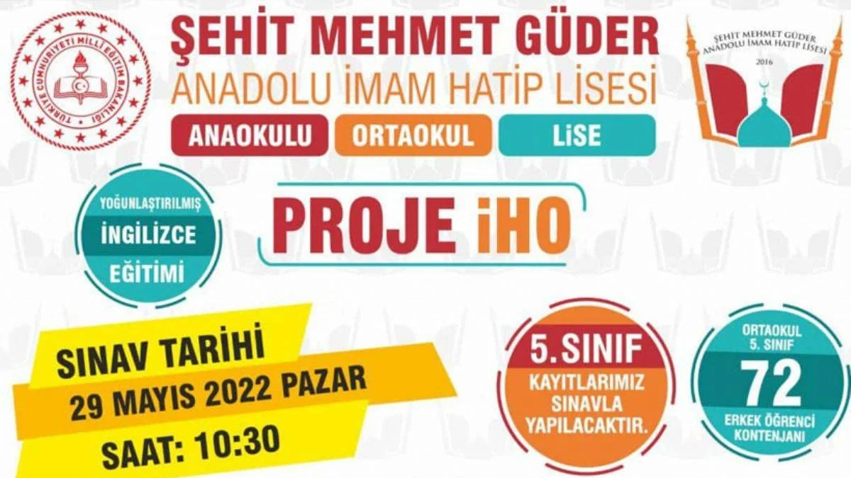 Şehit Mehmet Güder Anadolu İmam Hatip Lisesi 5. sınıfa sınavla öğrenci alıyor