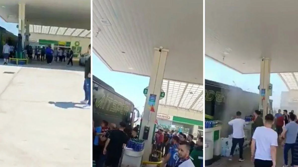 Trabzonsporlu taraftarlar, Fenerbahçeli taraftarların olduğu otobüse saldırdı