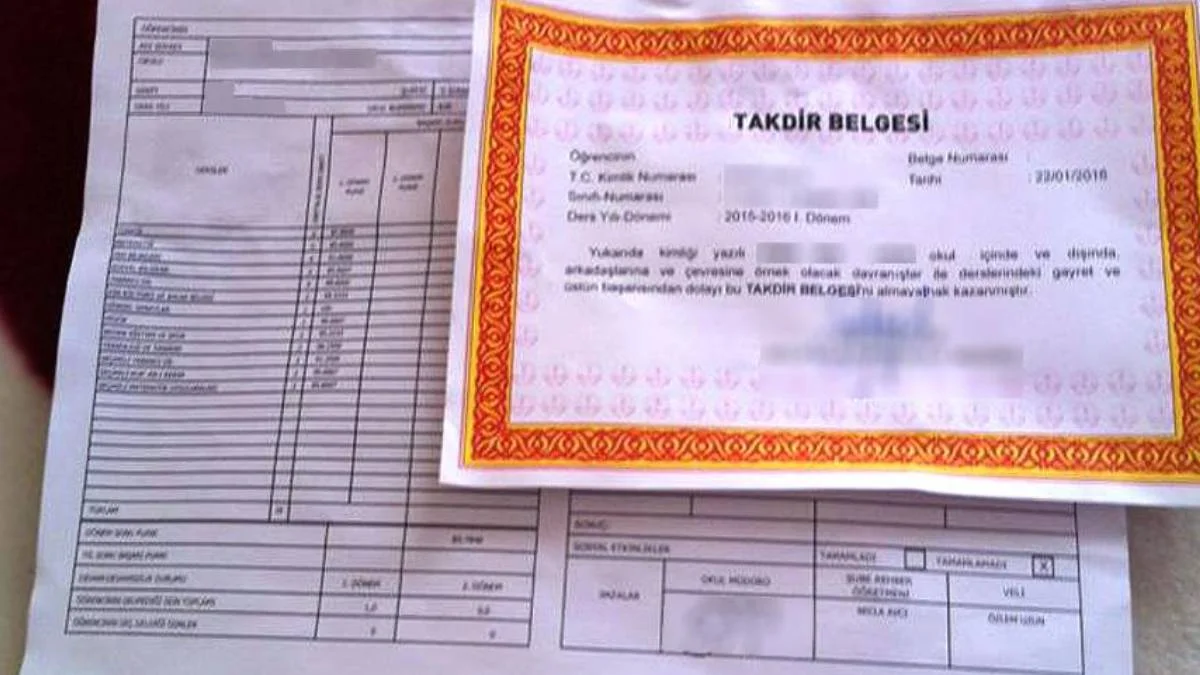Karnesinde 2 olan takdir belgesi alabilir mi? Türkçe, Matematik, Edebiyat dersi 2 olanlara takdir verilir mi? Zayıf dersi olanlar takdir alır mı?